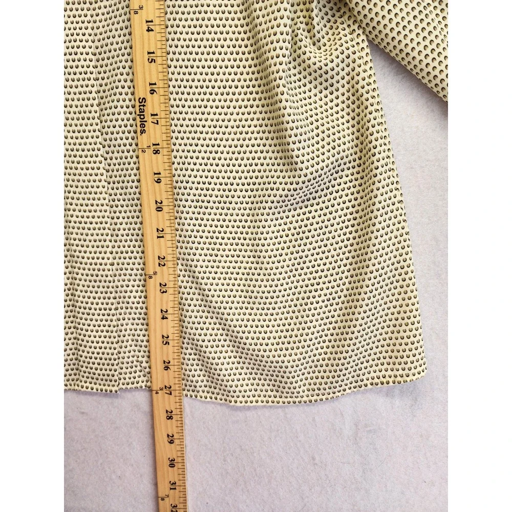 Notations Vintage Tan Black Geometric Print Long Sleeve Button Up Blouse 16
